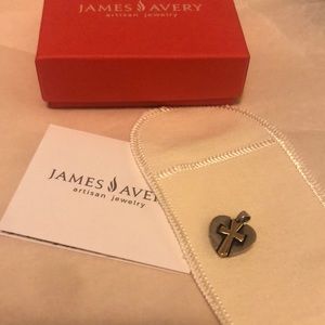James Avery Heart Cross pendant Retired sterling silver and 14k gold